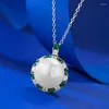 Chaînes 2023 Collier de perles 12 mm Shell Bead Femme 6 Hao Emerald Pendentif