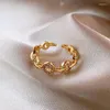 Eheringe Luxus Weibliche Kleine Gelbgold Farbe Ring Unregelmäßig Einstellbar Für Frauen Versprechen Trendy Offene Verlobung