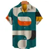 Męskie koszule na co dzień 2023 3d koszula Aloha oddychająca letnia łatka sweter w stylu vintage z krótkim rękawem Top odzież świąteczna