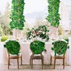 装飾花偽つる 12 個フェイクグリーンアイビー葉人工吊り下げ植物つる寝室の壁の装飾結婚式パーティールーム美学