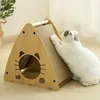 Jouet à gratter pour chat, Lit pour chat Poteau à gratter pour chat Jouet interactif en bois massif pour animal de compagnie