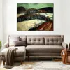 Abstracte Canvas Art Das Rote Haus Im Schnee Edvard Munch Handgemaakte Olieverf Modern Decor Studio Appartement