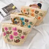 Bolsas de noite coloridas pequenas bolsas de flores palha vime bolsa pastoral única moda feminina praia