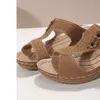 Women Sandals Retro Summer Sandals With Heels Wedge Shoes For Women Slippers Heeled Summer Shoes Female Wedges