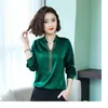 Ethnic Clothing Women's Spring Autumn Style Chiffon Blouses Shirt Rivet Beads Long Sleeve Solid Color Korean Elegant Tops 1656