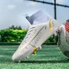 Sicherheitsschuhe für Teenager, Fußballschuhe mit galvanisierter Sohle, leichte, rutschfeste Fußballschuhe für Männer, Schwarz und Weiß, passende Stollen in 230707