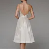 Robes Décontractées Femmes Une Ligne Dentelle Appliques Longues De Mariage En Mousseline De Soie Boho Robes De Mariée Avec Split Dos Nu Brodé Robe De Soirée Formelle