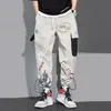 Mens Pants Cargo Y2K Harem Multi Pocket Trousers Loose in vandring Wide Vintage Joggers Street Korean Style Fashion Slacks S 230707