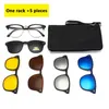 Sunglasses 6 In 1 Spectacle Frame Men Women With 5 PCS Clip On Polarized Magnetic Glasses Male Computer Optical 2201 230707