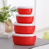 Dinnerware Sets 4 Pcs Portable Mini Fridge Crisper Container Students Lunch Box Office Holder Bento Kids Convenient Pp Sealed