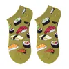 Chaussettes pour hommes printemps été mignon drôle Harajuku dessin animé hommes bateau peinture à l'huile nourriture décontracté coton court pour femme Sox