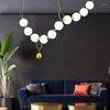 Chandeliers Creative Necklace Design Restaurant Hall Led Lights Postmodern Loft Glass Ball Pendant Lamp Decro Suspension Light Fixtures