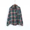 Vrouwen Blouses Johnature Vrouwen Plaid Shirts Koreaanse Stijl 2023 Herfst Zakken Lange Mouwen Vintage Doeken Harajuku Button Shirt