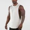 Débardeurs pour hommes Marque Débardeur uni Hommes Gymnases Stringer Chemise sans manches Côtés ouverts Vêtements de fitness en coton Vêtements de sport Muscle Vest 230707