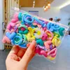 Akcesoria do włosów 10 sztuk Cute Cartoon gumki dziewczęce kolorowe kokardka nylonowa opaska z motywem zwierzęcym dzieci kucyk Holder Scrunchie ozdoby dla dzieci