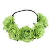 Dekorative Blumen Simulation Rose Krone Stirnband Künstliche Blume Strand Kopfschmuck Haarkranz Floral Halo Hochzeit Party Rosig