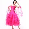 Stage Wear Fashion Modern Dance Competition Dress Ballroom Clothing Lace Stitching Big Swing Flamenco Costumes Waltz