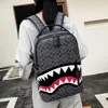Backpack Men s Travel Bag Fashion Lattice Backpack Student Schoolbag Large Capacity Shark Bag Street Trend Man 230708