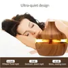 Humidifiers 300ml Electric Air Humidifier Essential Aroma Oil Diffuser Ultrasonic Wood Grain Humidifier USB Mini Mist Maker LED Light