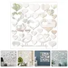 Decorative Flowers Mirror Wall Adhesive Stickers Mirrors Decals Walls Applique Heart Decor Acrylic Glass Decoration