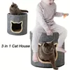 Two Layer Cat House, Multi-functional Pet House For All Seasons Folding Cat Bed For Small Dogs Cats