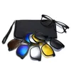 Sunglasses 6 In 1 Spectacle Frame Men Women With 5 PCS Clip On Polarized Magnetic Glasses Male Computer Optical 2201 230707