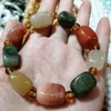 Strand Women Natural Colorful Bracelet Agate Beads Elástico Frisado Bangle Jóias Acessórios Jades Pedra Pulseiras Presentes Para Senhoras