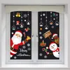 Adesivi murali 8 stili Natale carino bifacciale statico finestra vetro giorno decorazione
