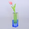 Dekorative Objekte Figuren Schöne Acrylkristall-Regenbogenvase Luxuriöse Säulenknospen-Tischvasen Blumenbehälter Nordische Raumdekoration 230707