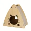 Jouet à gratter pour chat, Lit pour chat Poteau à gratter pour chat Jouet interactif en bois massif pour animal de compagnie