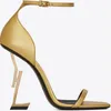 Designer Womens Shoes Opyum Gold Heel Lacquer Leather Sandals Luxury Ballet Dance Metal Leather Wedding Party High Heels