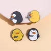 Penguin little yellow duck enamel pin brooch with cute emblem cartoon pins ins fashion personalized bag shirt bag hanging decoration sd060 E23