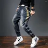 Heren Jeans Heren Harembroek Mode Zakken Design Broek Casual Y2k Heren Stretch Retro Streetwear Relaxed Taps toelopend