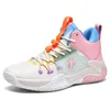 Hommes Femmes Basketball Chaussures Haut Haut Chaussures De Course Jeunesse Mesh Respirant Baskets Mode Baskets Rose Violet Noir