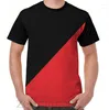 Мужские рубашки Tanarcho-Communist Черно-красная графическая футболка Мужская топы Tops Tee Women Рубашка Frong Print O-вырезок с коротким рукавом штопок