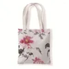 Sacs de rangement femmes toile sac à bandoulière pinceau chinois peinture dames Shopping Lotus pivoine sacs à main fourre-tout livres pour les filles