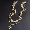 Chains Hiphop Cross Chain Iced Out Miami Cuabn For Men Bling 13MM Cuban Link Tennis Necklaces Punk Jewelry Drop