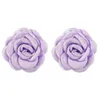 Dangle Boucles D'oreilles De Mode Macaron Rose Stud Rétro Élégant Doux Camélia Tissu En Acier Inoxydable Pour Les Femmes De Luxe