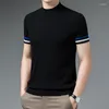 Men's Sweaters For Man Fashion Casual Short Sleeve Knitted Luxury Slim Quality Smooth Comfortable Pullovers Sueter Masculina S-XXL