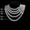 Moissanite halsband 14mm gaffel huvud kubansk länkkedja korshalsband män kvinnor is ut bling miami all rhinestone halsband hip hop rapper smycken