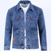 Giacche da uomo Giacca autunnale da uomo Chic Capispalla maniche lunghe Hip Hop Denim per appuntamenti Cappotto primaverile