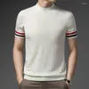 Men's Sweaters For Man Fashion Casual Short Sleeve Knitted Luxury Slim Quality Smooth Comfortable Pullovers Sueter Masculina S-XXL
