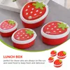 Serveringsset Strawberry Crisper Plast Bento Box Container Studenter Lunch Frukt Förvaring Bärbar Bekväm utomhusfodralhållare