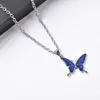 Pendant Necklaces WANGAIYAO Thermochromic Butterfly Titanium Steel Necklace For Men And Women Fashion Instagram Niche Design Hip Hop