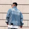 2024New Mens Denim Jacket Loose Casual Cardigan Coat Chaquetas de diseñador Hombres Mujeres Carta Denims Ropa Pareja Monos High Street Manga larga alta