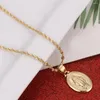 Подвесные ожерелья Золотой цвет дева Мэри Ожерелье для женщин, девочки, божества Бога, крест, модные украшения