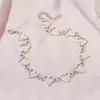 Chaînes Vintage Harajuku Goth métal coeur tour de cou Grunge colliers pour femmes Egirl Cosplay accessoires esthétiques bijoux E824