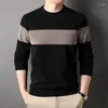 Pulls pour hommes haut de gamme créateur de mode coréen pull en tricot à la mode hommes pull rayé pull décontracté hommes vêtements