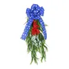 Coroas de flores decorativas patrióticas para porta da frente guirlanda pendurada artificial para decoração de festa verão primavera