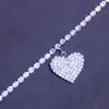 Cavigliere Love Heart Ciondolo in cristallo intarsiato Bracciale alla caviglia color argento per donna Accessorio da spiaggia estivo Gioielli di lusso Regola la catena del piede 230607